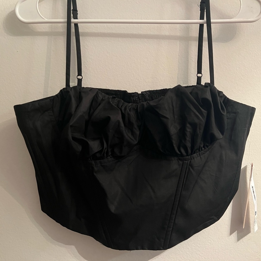 Aqua Black Crop Top